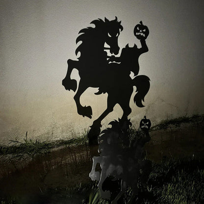 Metal Villain Shadow Caster Yard Stake with Ground Mount and Spotlight Projection