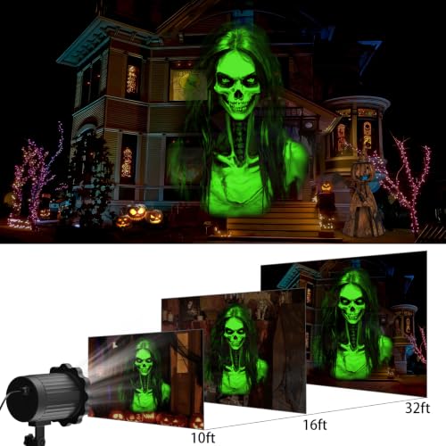 Skull Ghost Projector Light with 270° Rotation and 3D Moving Effect