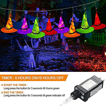 Witch Hat String Lights 44ft with 104 Warm White LEDs and 8 Light Modes