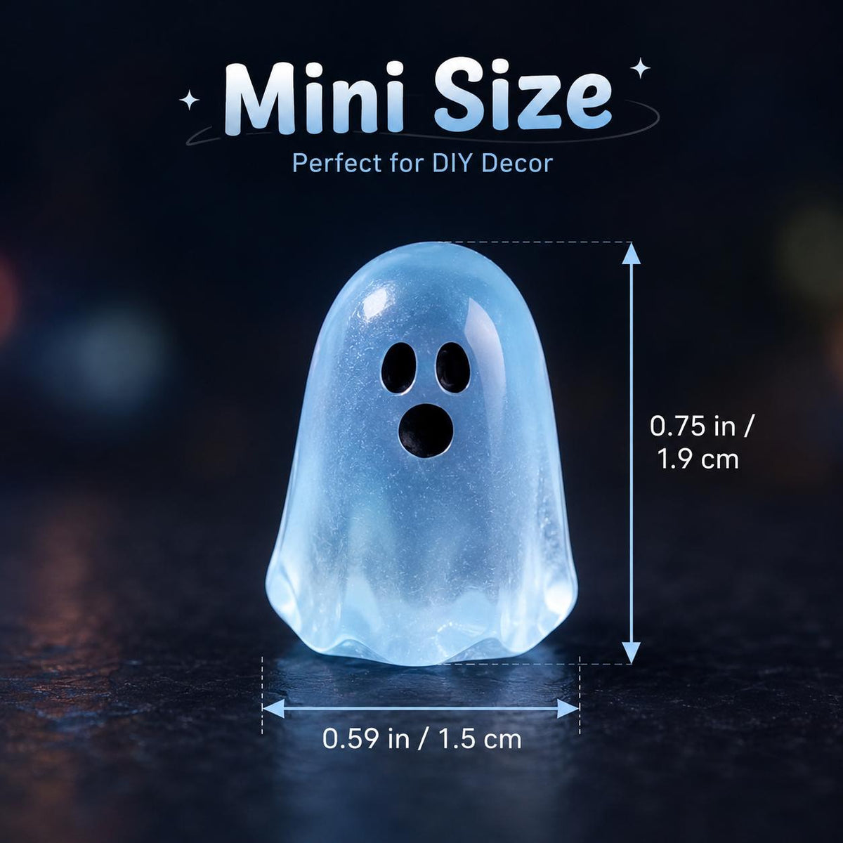 Glow-in-the-Dark Mini Ghost Decor  – 20/50PCS Cute Resin Halloween Set