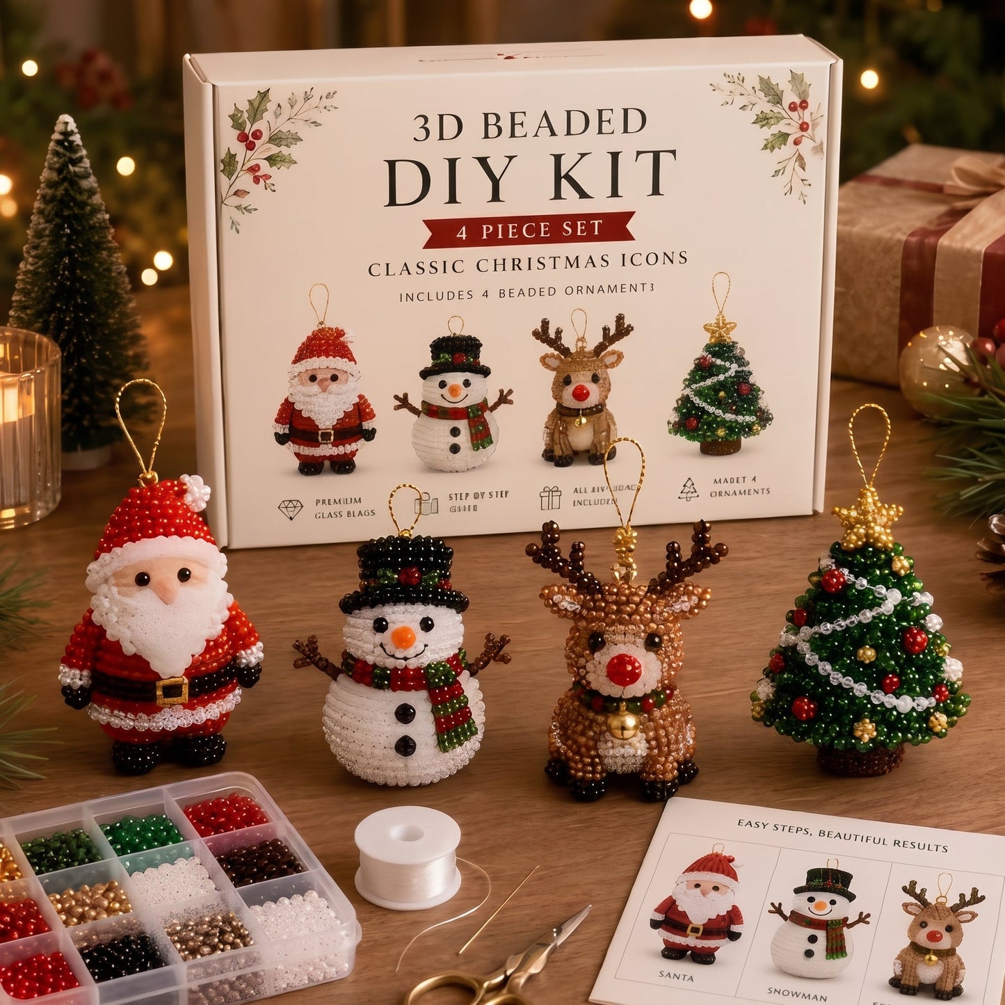DIY Christmas Beaded Ornament Craft Kit