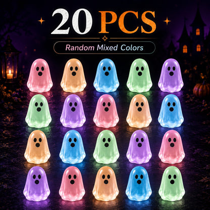 Glow-in-the-Dark Mini Ghost Decor  – 20/50PCS Cute Resin Halloween Set