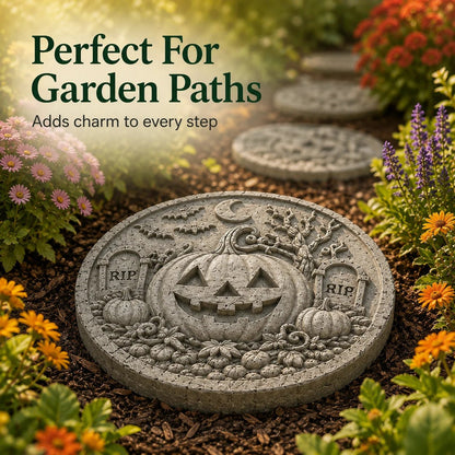 Reusable Haunted Pumpkin Halloween Stepping Stone Mold