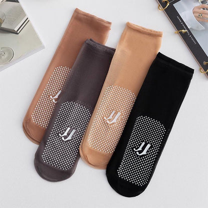 Invisible, Non-slip Crystal Silk Socks