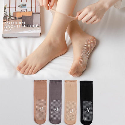 Invisible, Non-slip Crystal Silk Socks
