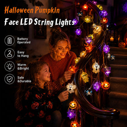 Halloween LED Pumpkin String Lights – Create A Spooky Glow For Your Home