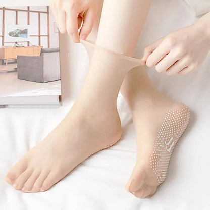 Invisible, Non-slip Crystal Silk Socks