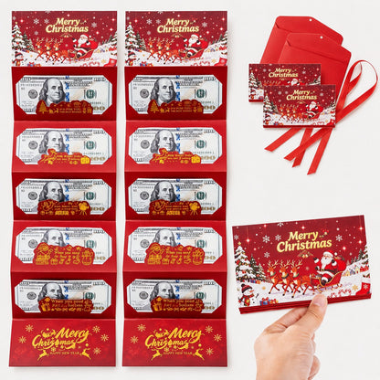 Christmas Cash Gift Envelope – 6-Slot Folding Money Holder for Holiday Gifting