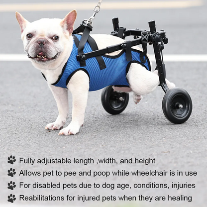 Adjustable Pet Wheelchair with Hind Leg Support and Secure Bracket, Dogs Cats