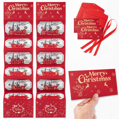 Christmas Cash Gift Envelope – 6-Slot Folding Money Holder for Holiday Gifting