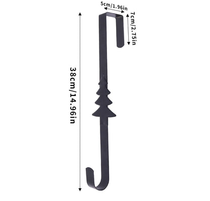 Metal Over The Door Wreath Hanger | Christmas Snowflake Tree Star Decor Hook
