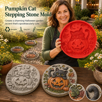 Reusable Haunted Pumpkin Halloween Stepping Stone Mold