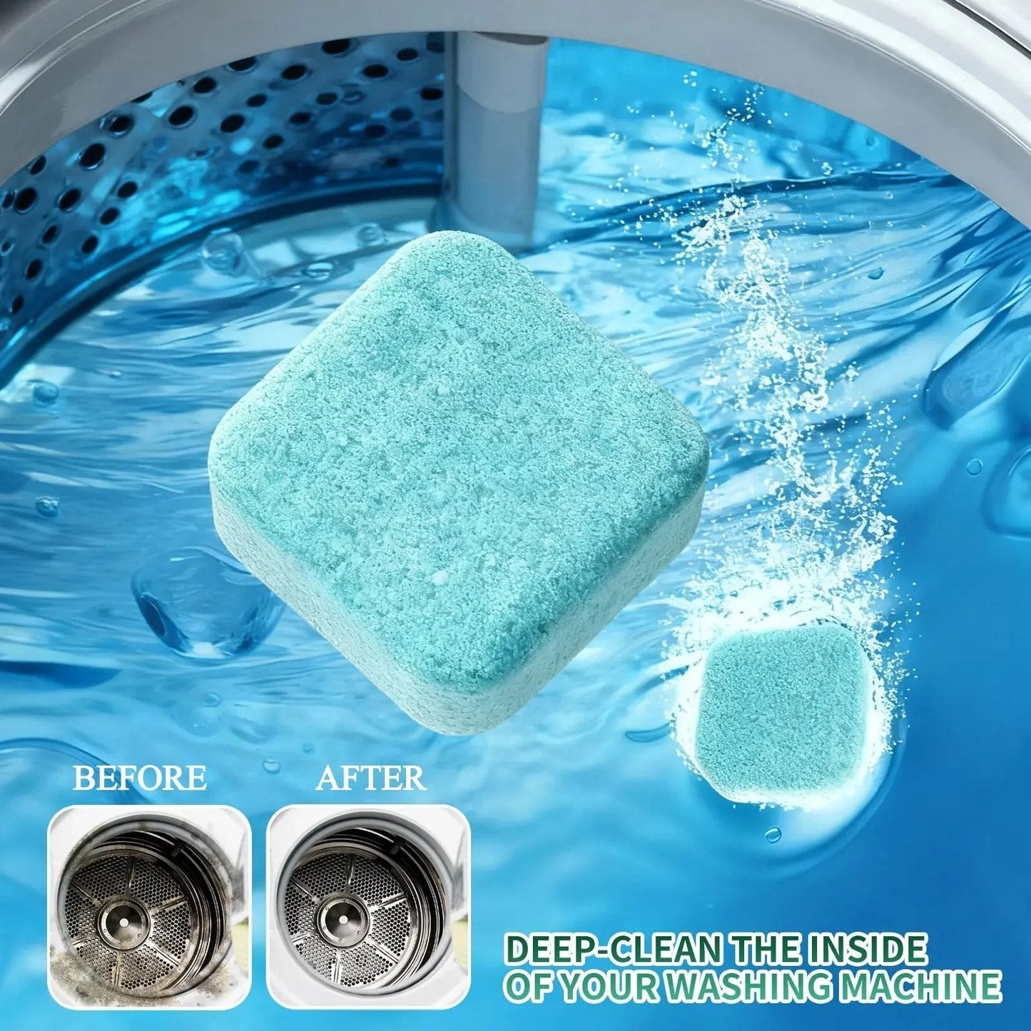 Powerful Washer Deep Cleaner Tablets – Eliminate Hidden Bacteria & Bad Smells Fast
