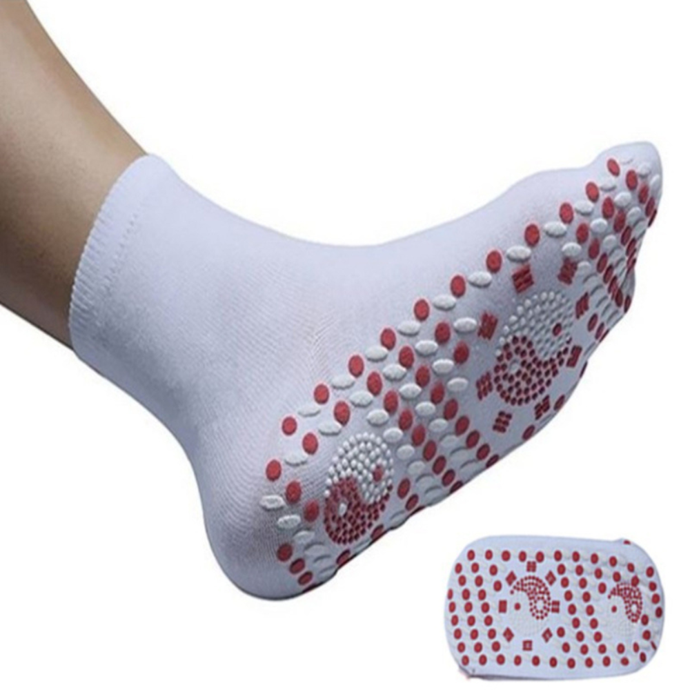 Rechargeable Heated Athletic Socks with Tourmaline Fibers and Moisture Wicking, 5 Pairs