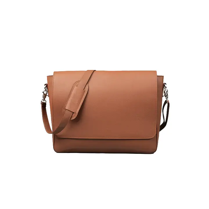 Happy Shopee Full Grain Milled Leather Messenger - 16" Executive Laptop Briefcase