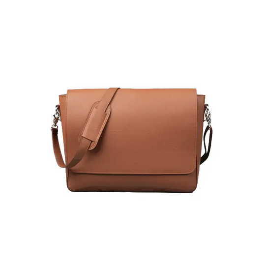 Happy Shopee Full Grain Milled Leather Messenger - 16" Executive Laptop Briefcase