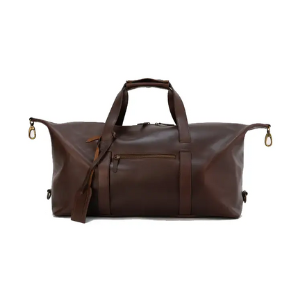 Happy Shopee Full Grain Crazy Horse Leather Travel Duffel - 29" Premium Weekender Bag