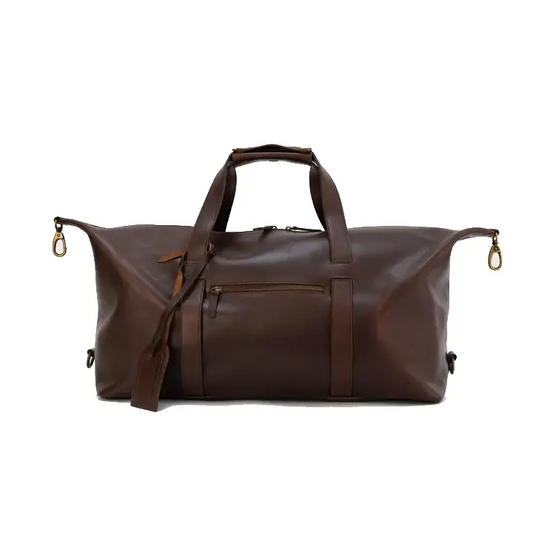 Happy Shopee Full Grain Crazy Horse Leather Travel Duffel - 29" Premium Weekender Bag