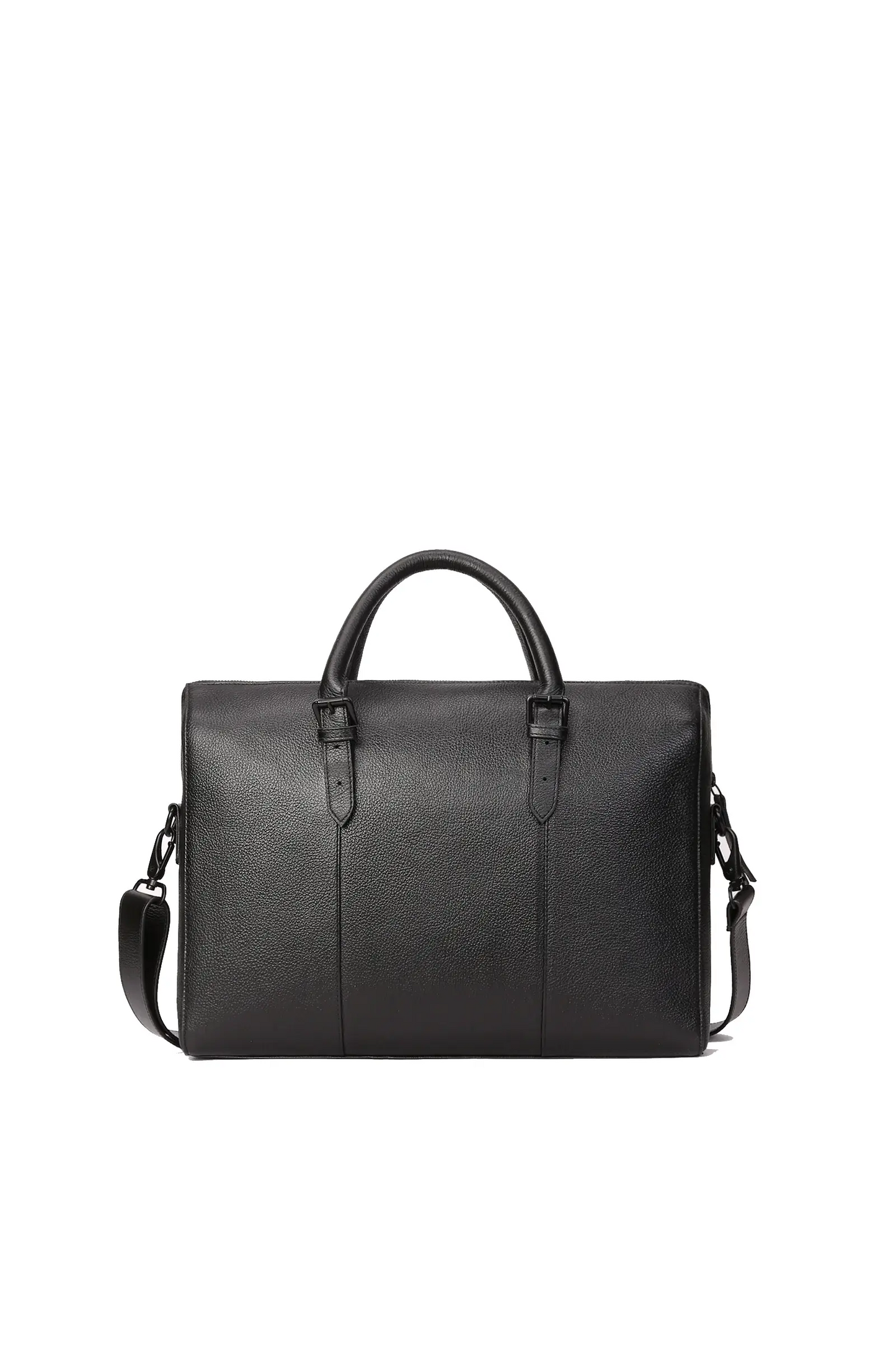 Happy Shopee Premium Milled Leather Briefcase - Double Compartment 16" Laptop Bag