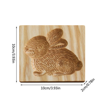 Wooden Cookie Cutter with Seven Seasonal Designs and Press-Lift Mold