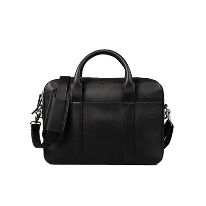 Happy Shopee Full Grain Milled Leather Laptop Bag - 14" Slim Executive Briefcase