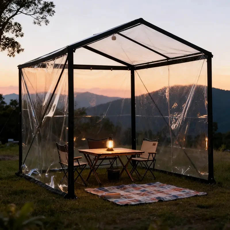 Clear Waterproof PE Tarp, Transparent Outdoor Cover with Metal Grommets