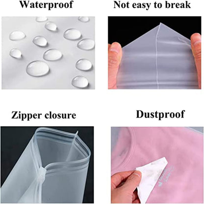 Frosted Zip Storage Bags with Slide Closure and Ventilation Holes, 20-Pack