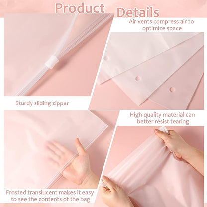 Frosted Zip Storage Bags with Slide Closure and Ventilation Holes, 20-Pack