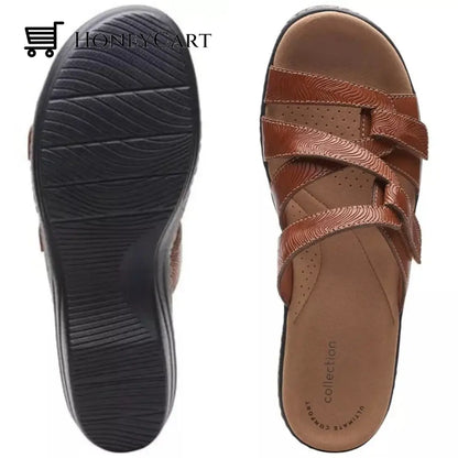 2023 Soft Bottom Massage Orthopedic Wedge Slide Sandals