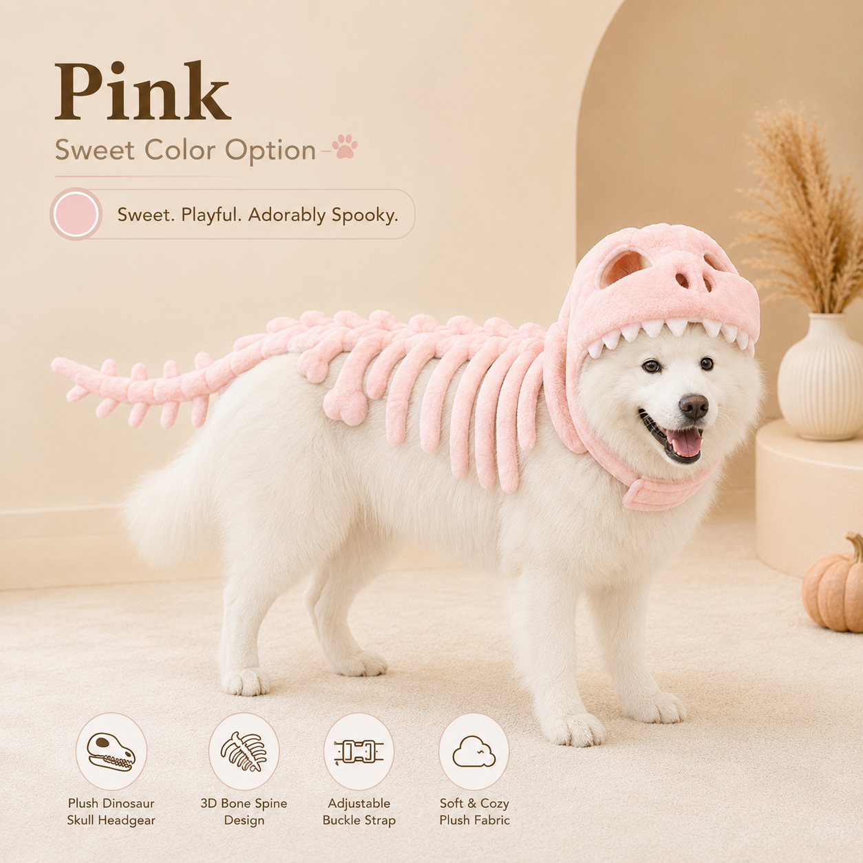 Glow Dinosaur Skeleton Pet Costume 2026