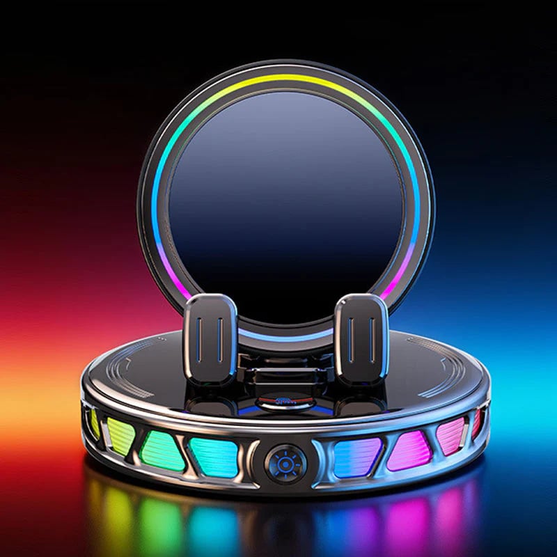 RGB Car Phone Mount  Auto-Clamping & Wireless Charging