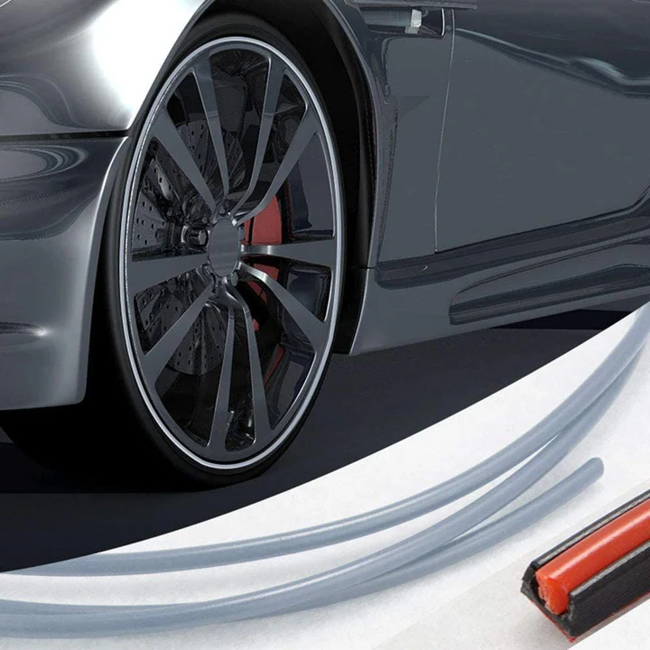 Rubber Wheel Rim Protector Strip with Adhesive Backing, 8 Meter Length