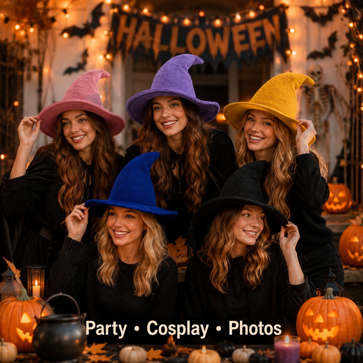 Knitted Wizard Hat  - Cozy Halloween Fantasy Costume Accessory