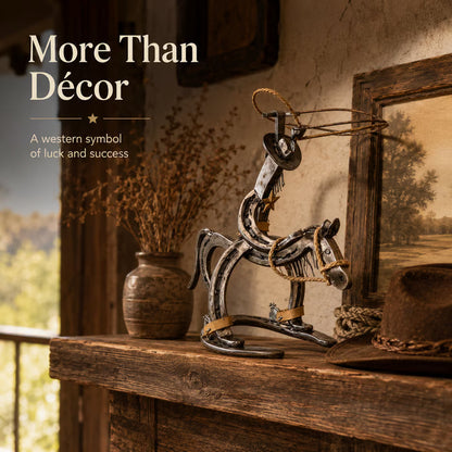 Handcrafted Cowboy Iron Pony Ornament