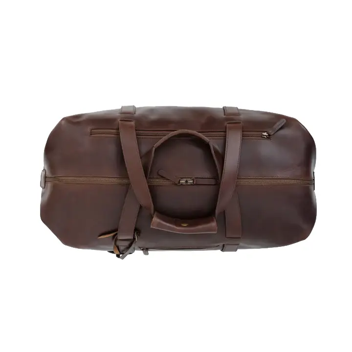 Happy Shopee Full Grain Crazy Horse Leather Travel Duffel - 29" Premium Weekender Bag