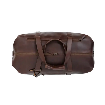 Happy Shopee Full Grain Crazy Horse Leather Travel Duffel - 29" Premium Weekender Bag