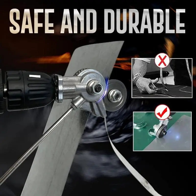 Metal Cutter Drill Attachment with Three Interchangeable Heads for Sheet Metal