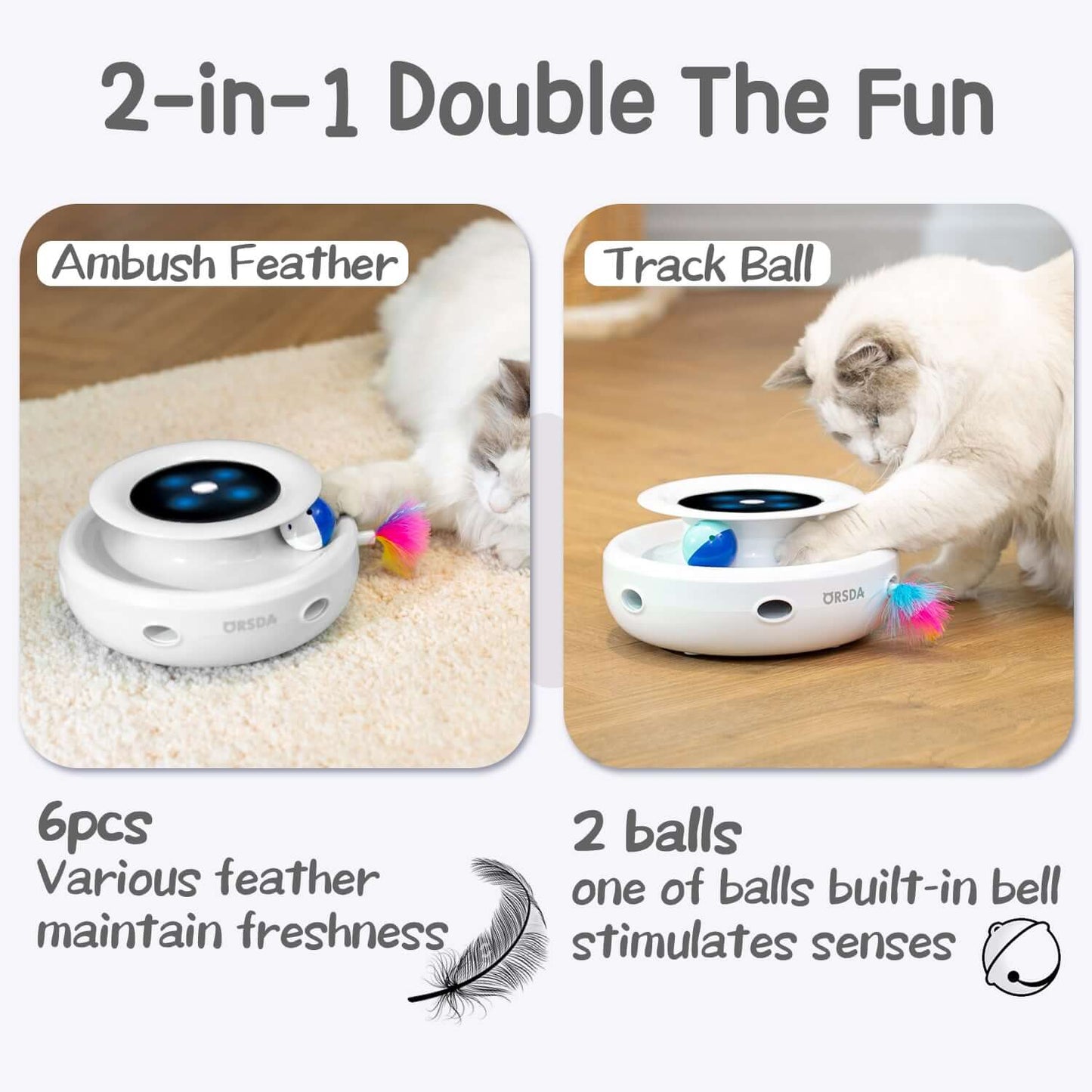 2-in-1 Interactive Cat Toys