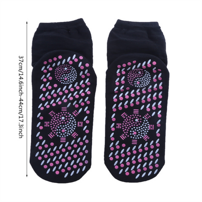 Rechargeable Heated Athletic Socks with Tourmaline Fibers and Moisture Wicking, 5 Pairs