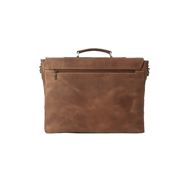 Happy Shopee Pull-up Leather Messenger Bag - 16" Laptop Professional Briefcase