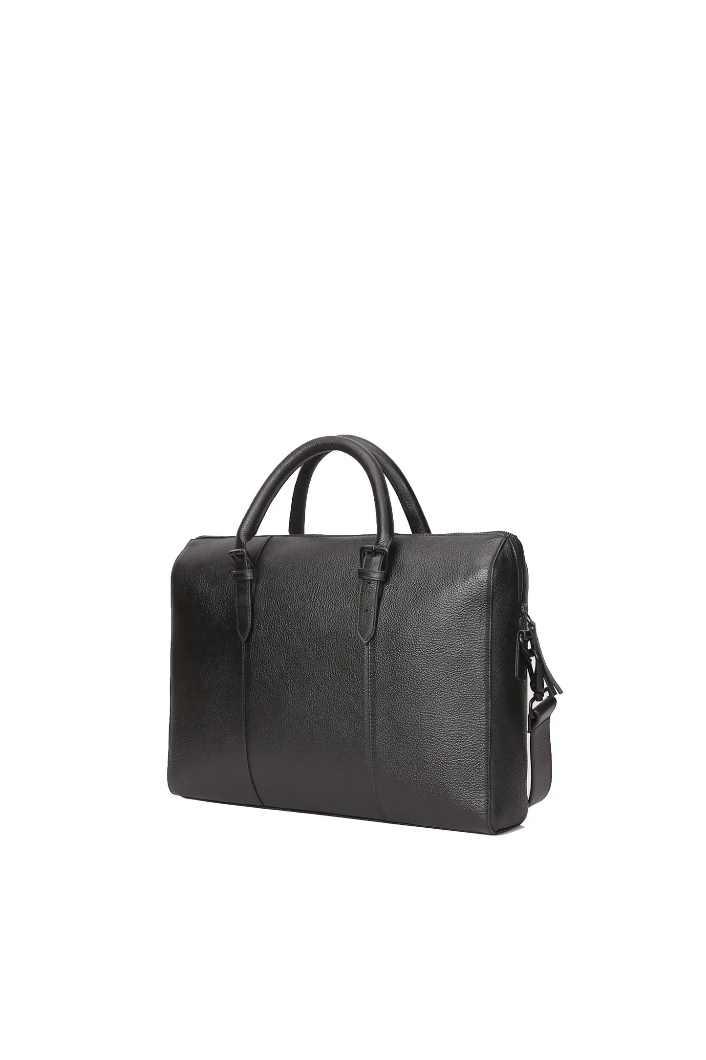 Happy Shopee Premium Milled Leather Briefcase - Double Compartment 16" Laptop Bag