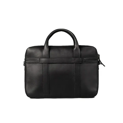 Happy Shopee Full Grain Milled Leather Laptop Bag - 14" Slim Executive Briefcase