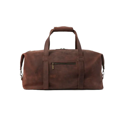 Happy Shopee Pull-up Cowhide Leather Travel Duffel - 29" Heritage Weekender Bag