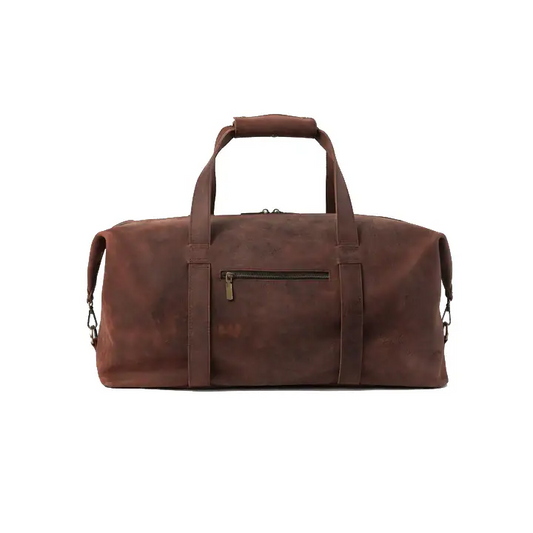 Happy Shopee Pull-up Cowhide Leather Travel Duffel - 29" Heritage Weekender Bag