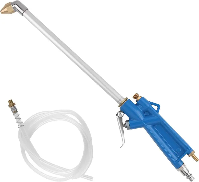Pneumatic Air Blow Gun with Adjustable Pivoting Nozzle and Quick Connector Hose