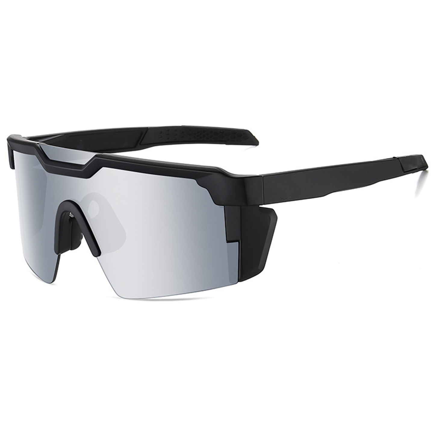 Photochromic Gray Sunglasses with Wraparound Athletic Design and UV Filtering