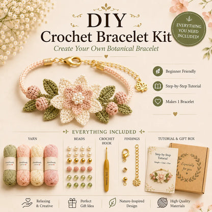 DIY Nature Charm Crochet Bracelet Making Kit