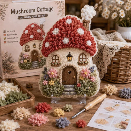 Whimsical Village 3D Fabric Poke Art Kit