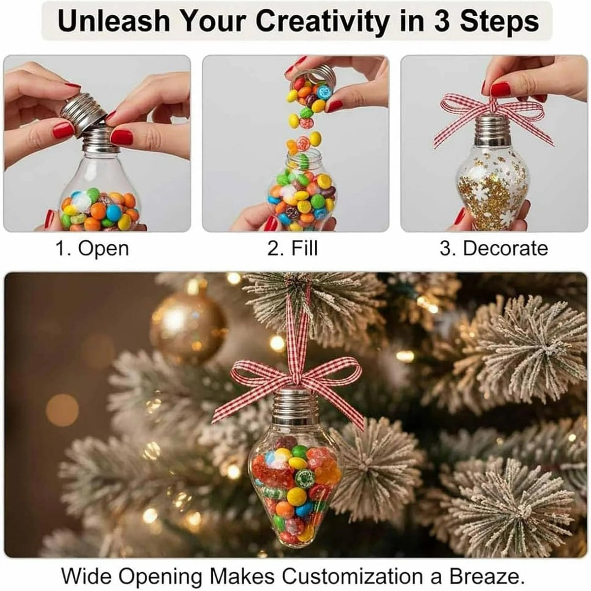 DIY Christmas Gift Light Bulb Decorations