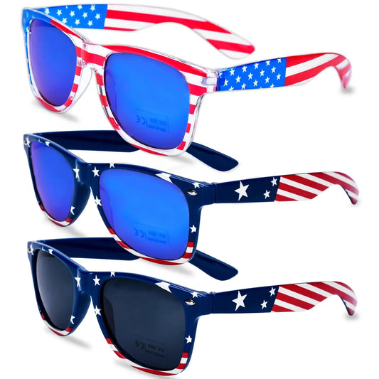 3 Pairs American Flag Sunglasses